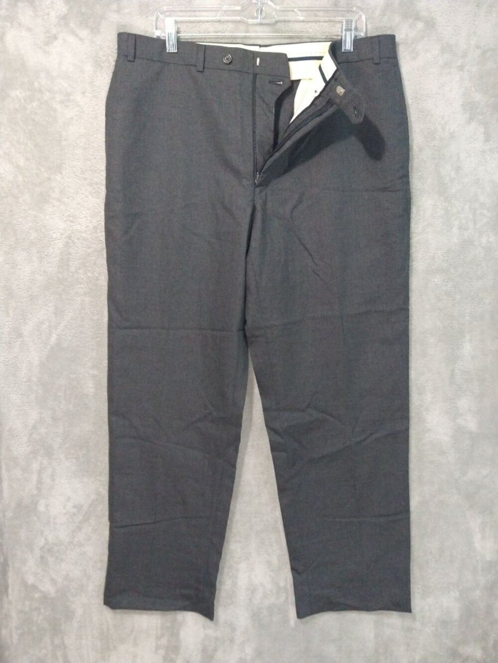 Ralph Lauren Dress Pants Men 36x30 Gray Wool Total Comfort Flat Front Straight